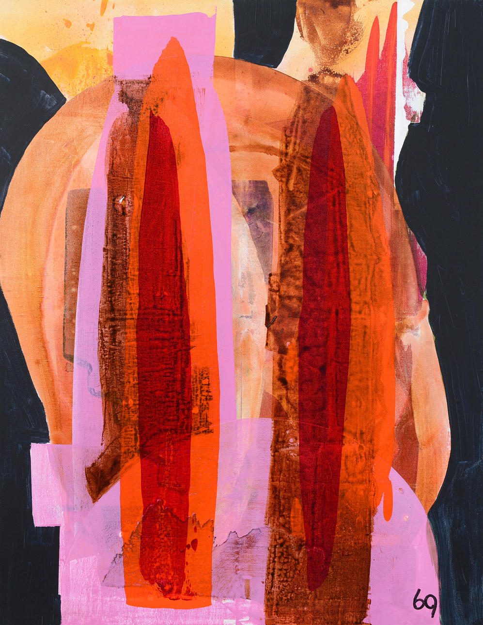 BIRGITTA GLENMARK. Composition, acrylic on canvas, monogram signed.