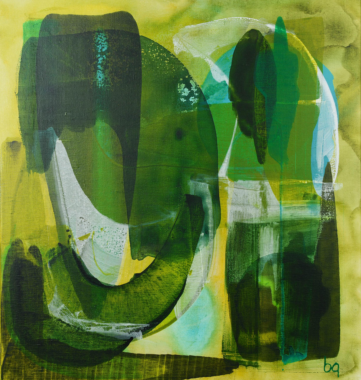 BIRGITTA GLENMARK. Composition, acrylic on canvas, monogram signed.