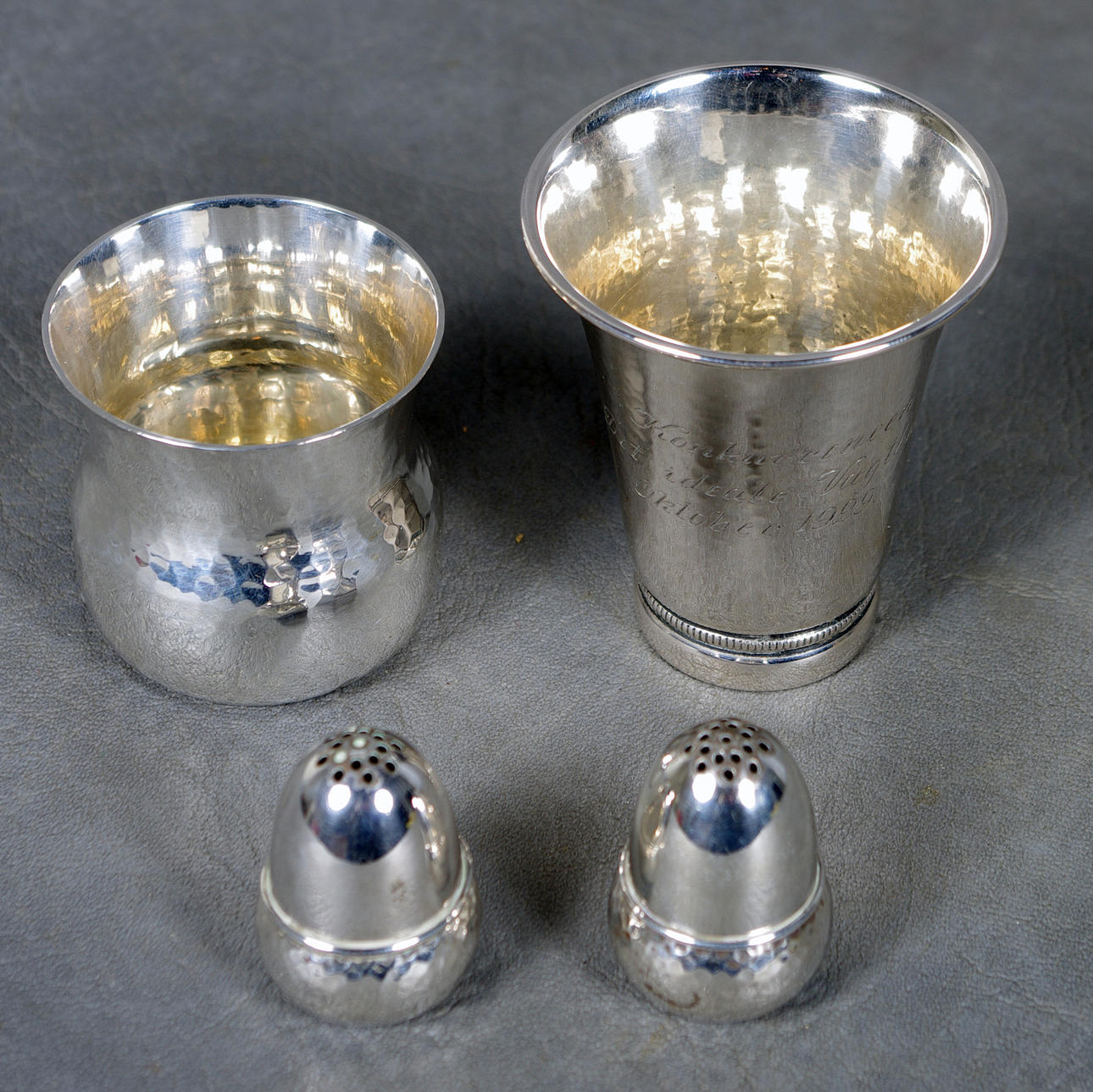 2 BÄGARE/2 STRÖARE, danskt/svenskt silver.