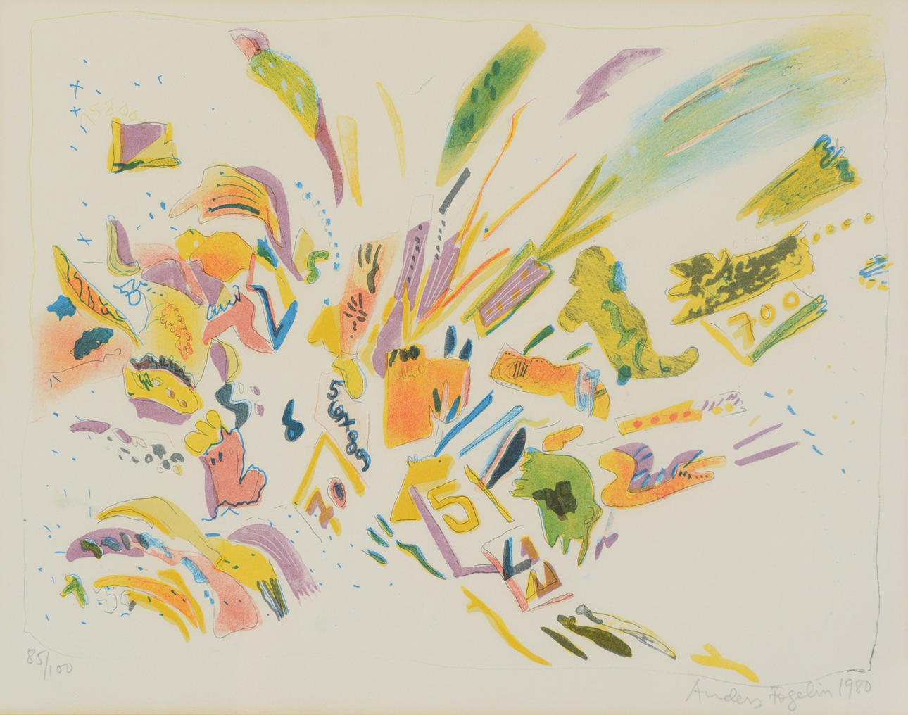 ANDERS FOGELIN. Colour lithograph, signed, numbered and dated 1980.