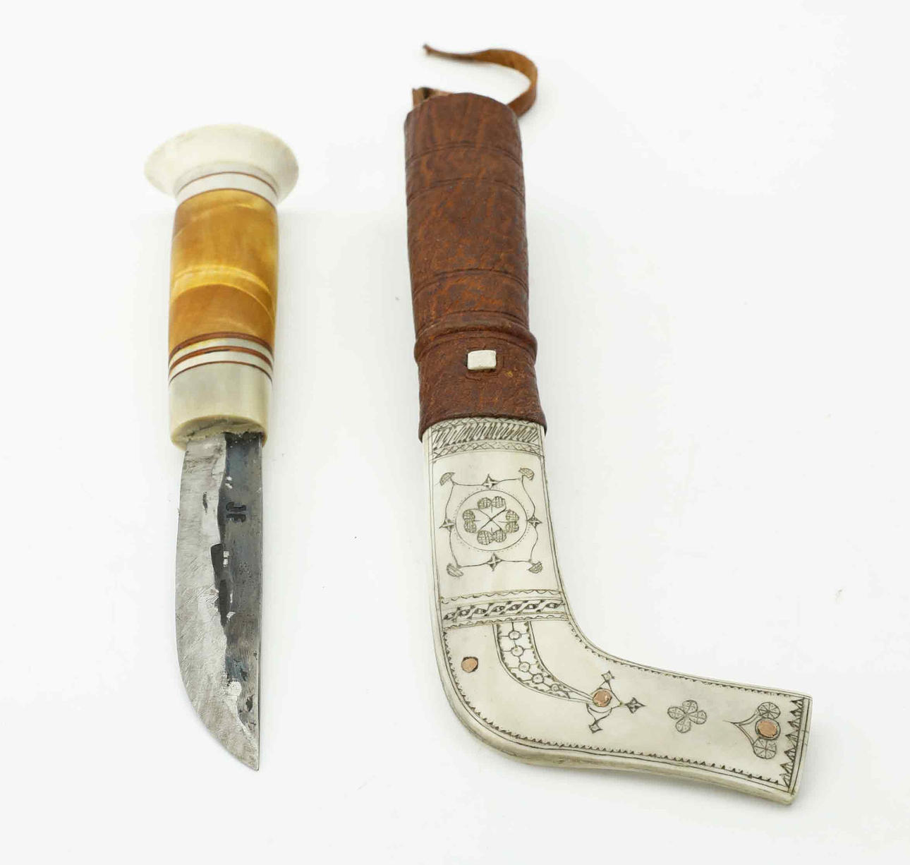 JOHAN FANKKI BILLFJÄRD. Kniv, halvhorn, signerad J.F