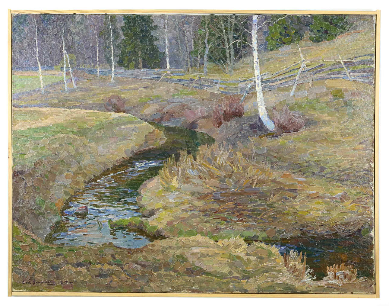 CARL JOHANSSON (1863-1944). Olja på duk, Vårbild, signerad, daterad 1915