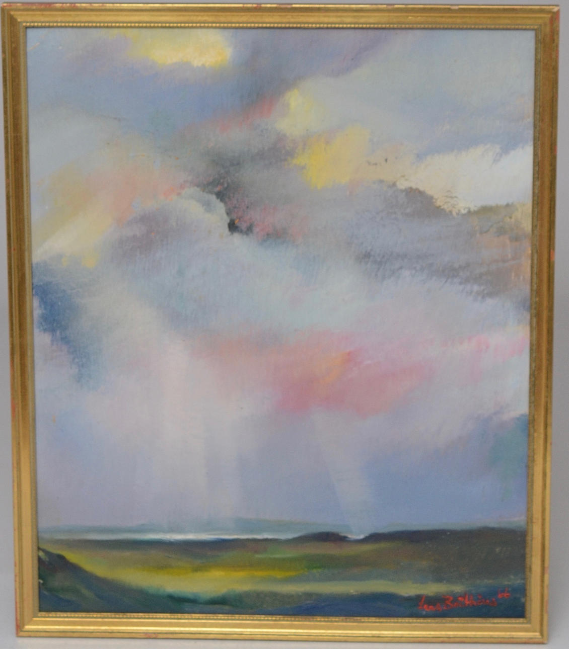 LARS BOETIUS. SOLBELYST LANDSKAP, OLJA PÅ PANNÅ.