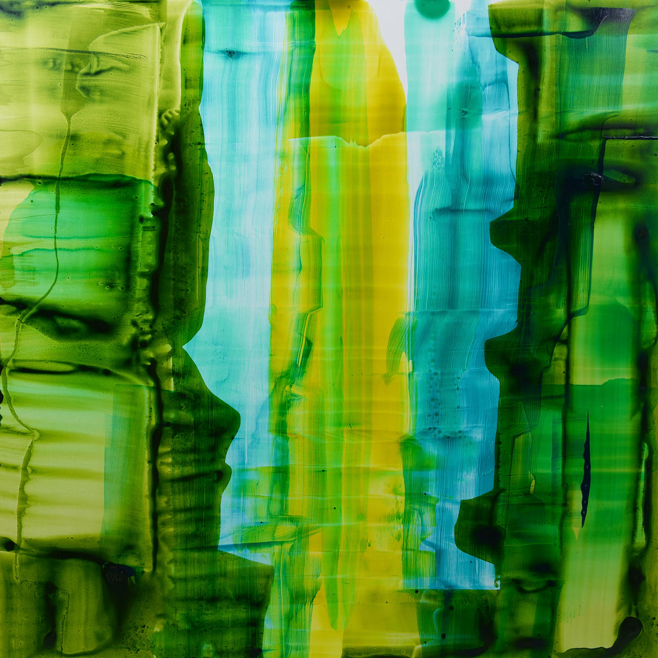 BIRGITTA GLENMARK. Composition, acrylic on aluminium, signed à tergo.