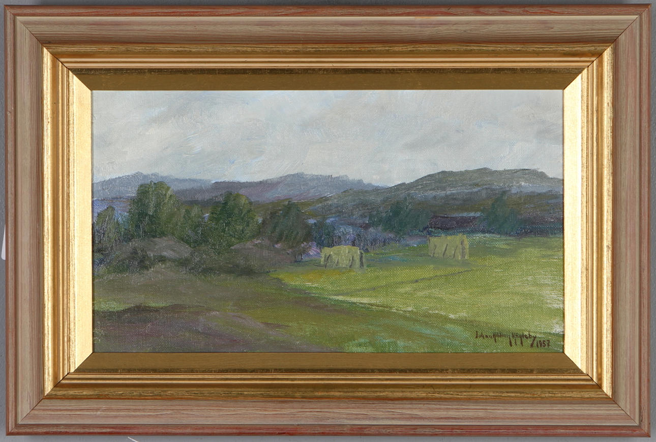 JOHAN HILDING HÄGLEBY. "Hallandsåsen vid Båstad", olja på duk, signerad.