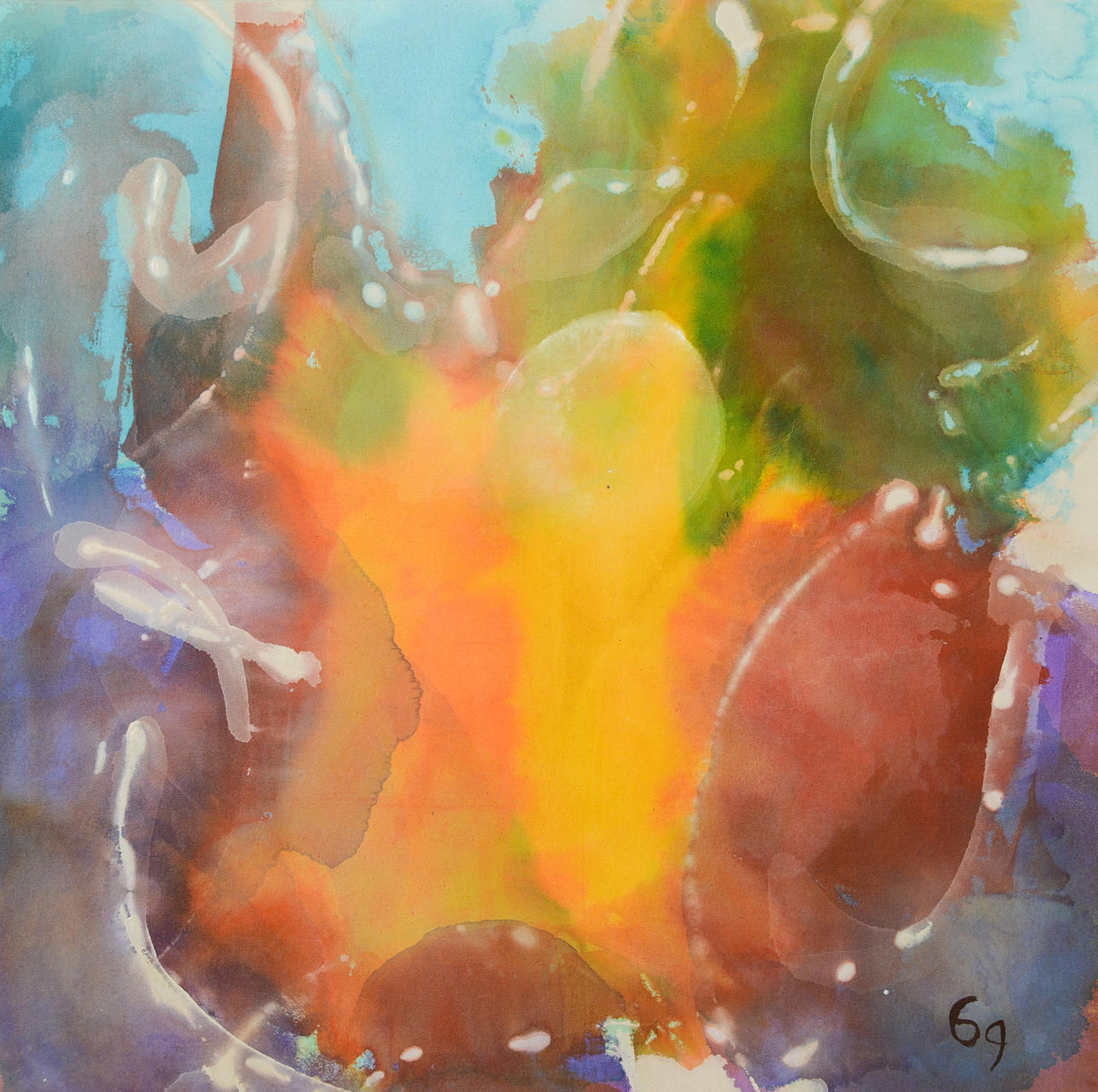 BIRGITTA GLENMARK. Composition, acrylic on canvas, monogram signed.