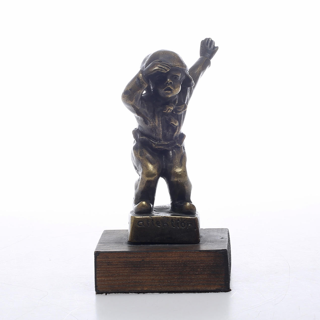 SKULPTUR, brons, efter Charles-Maurice Favre-Bertin, märkt "attention", 1900-talets andra hälft.