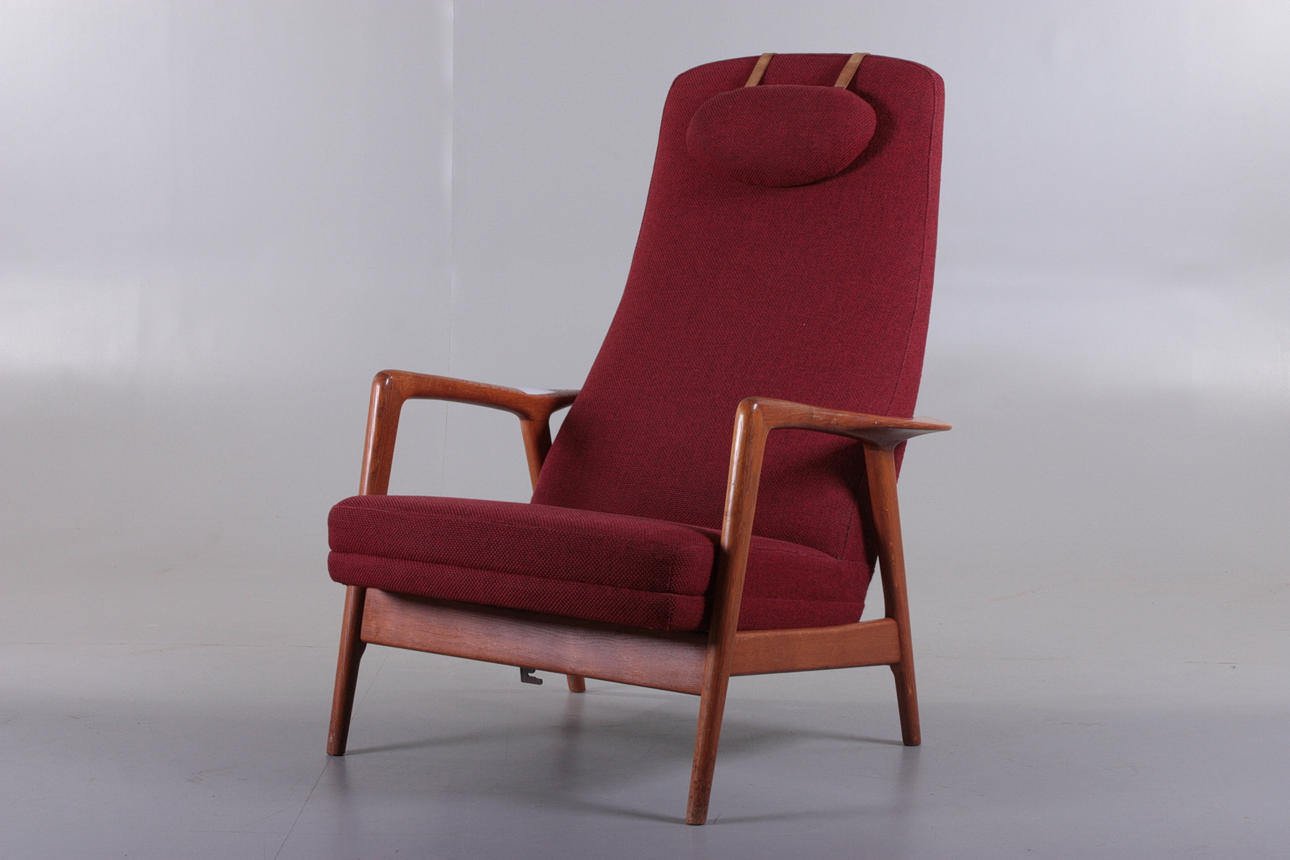 KARMFÅTÖLJ, ställbar, teak, "Norsk" 1960/70-tal.