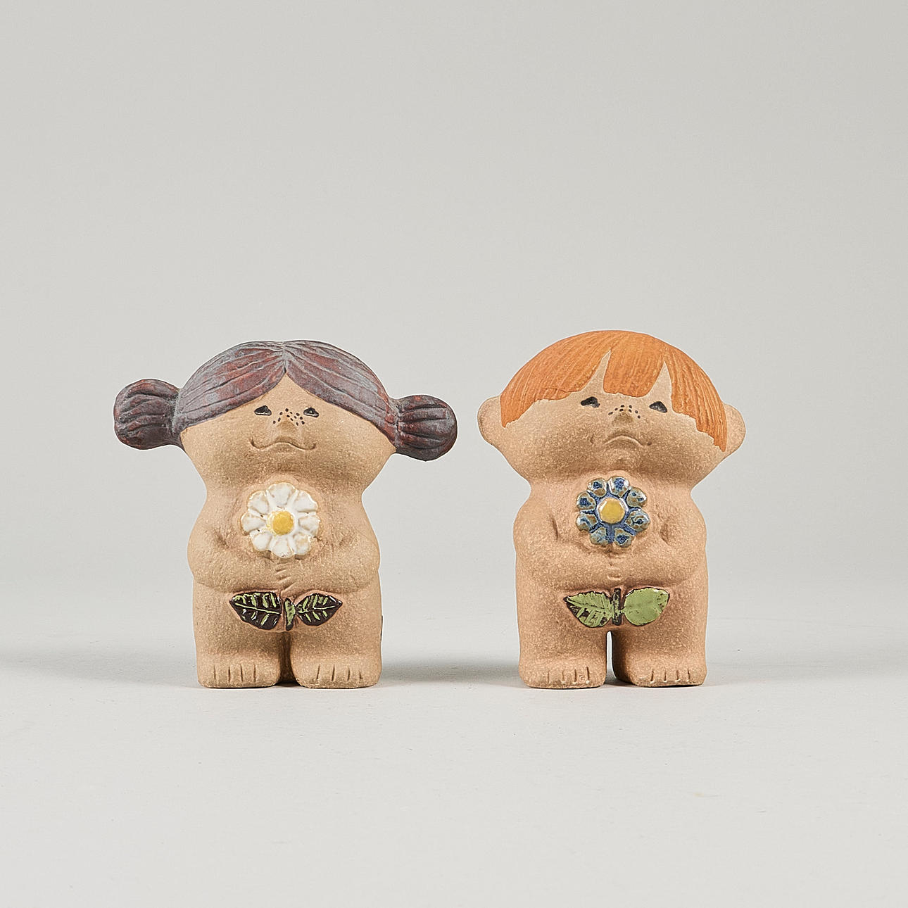 LISA LARSON. Sculptures, 2 pcs, Gustavsberg, Adam & Eve I.
