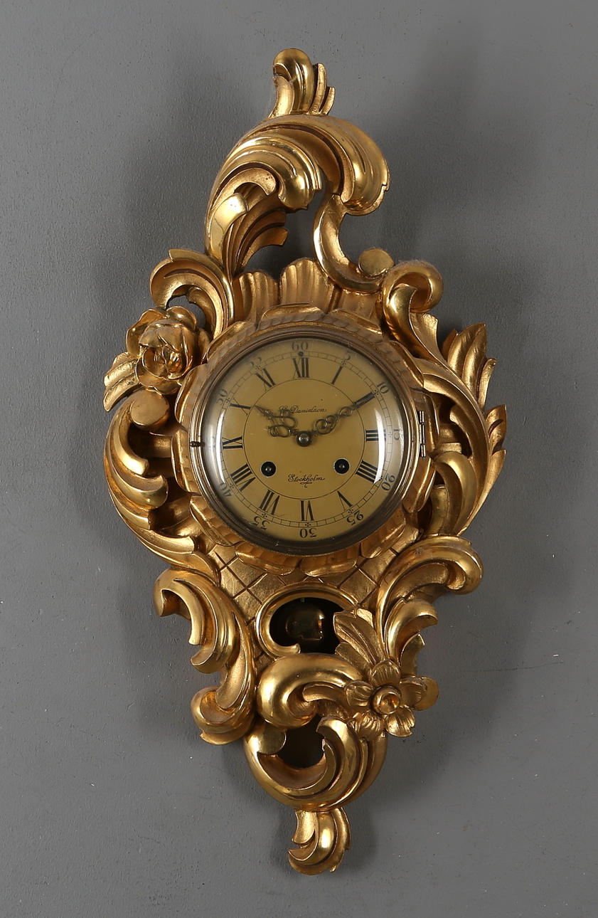 VÄGGPENDYL, rokokostil, Danielson, Stockholm.