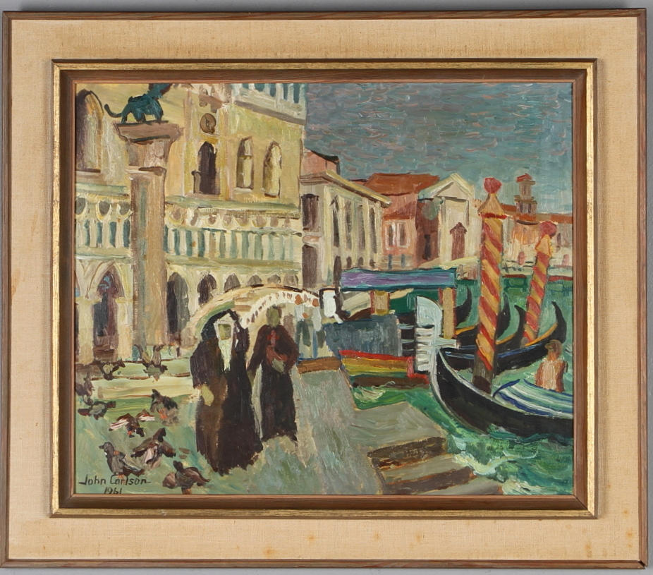 JOHN CARLSSON. Venedigmotiv, olja på pannå, signerad och daterad 1961.