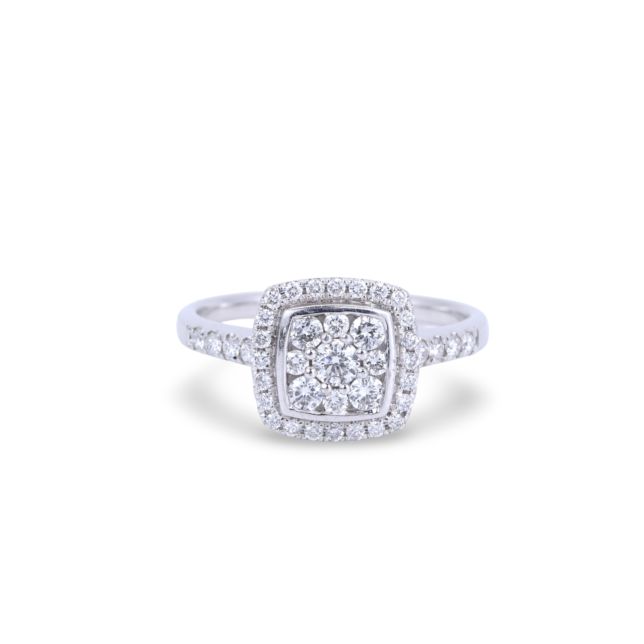 9K GULD DIAMANTBESATT RING.