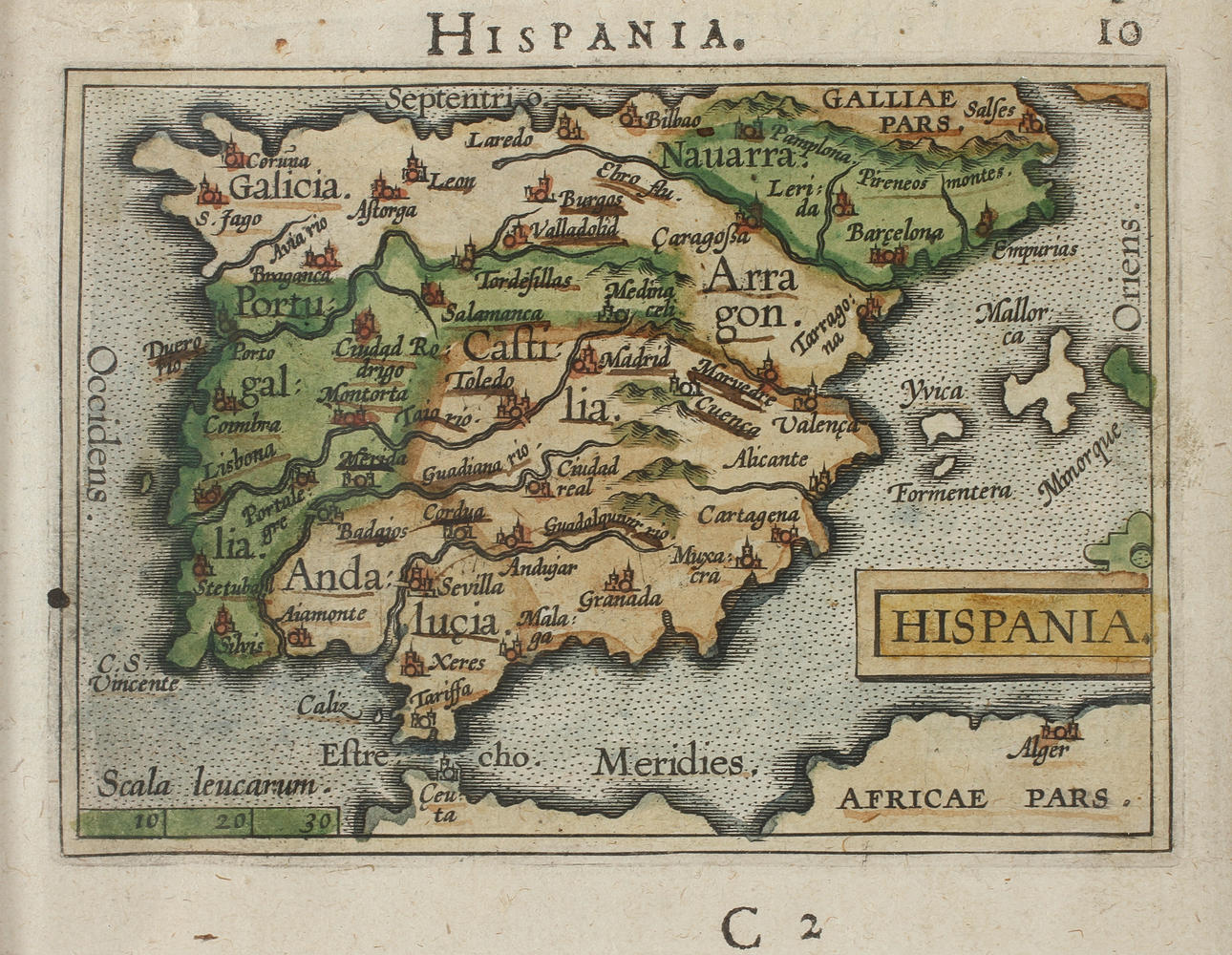 KARTA, kolorerat kopparstick, 1700/1800-tal.