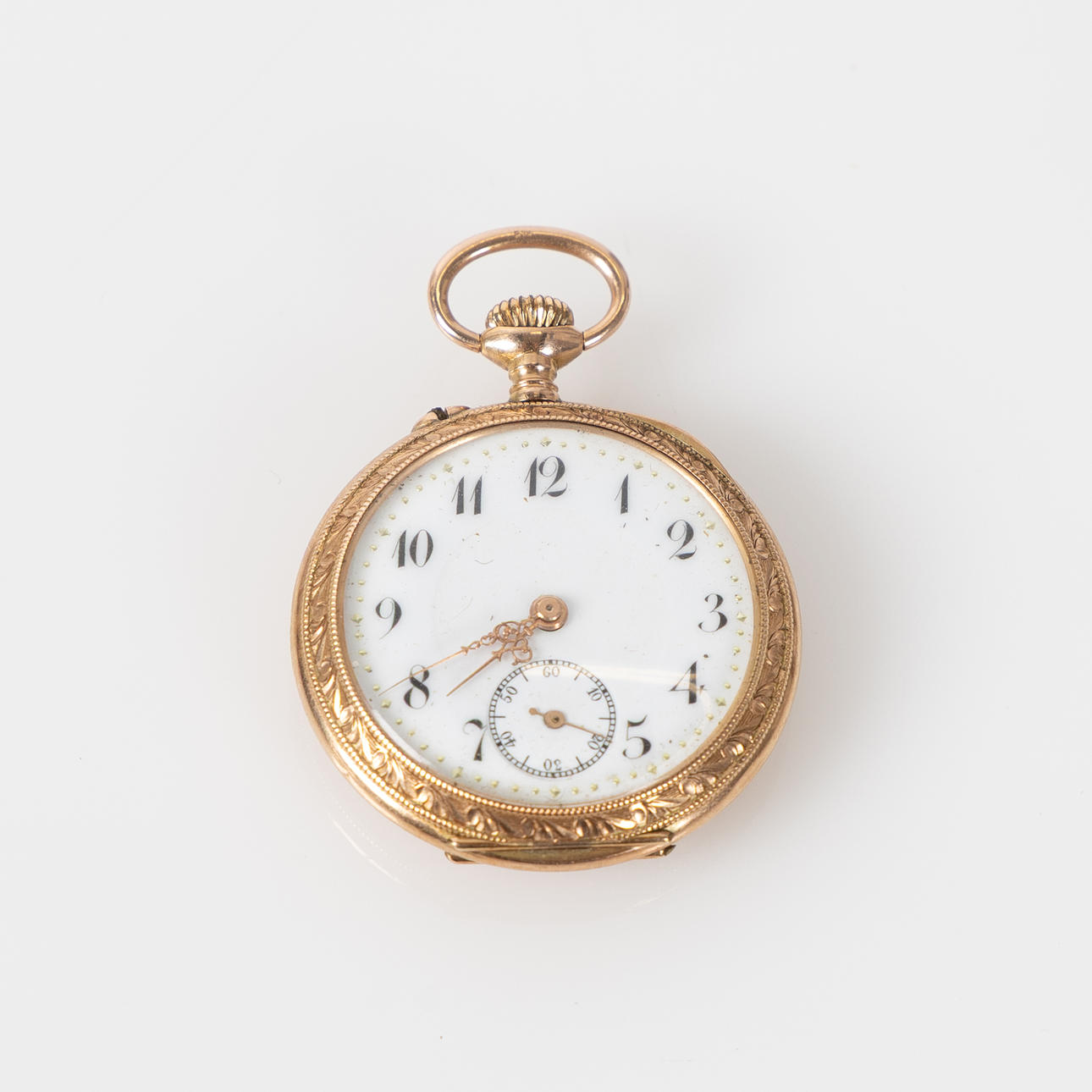 DAMFICKUR, 14K guld. Diam ca 32 mm.