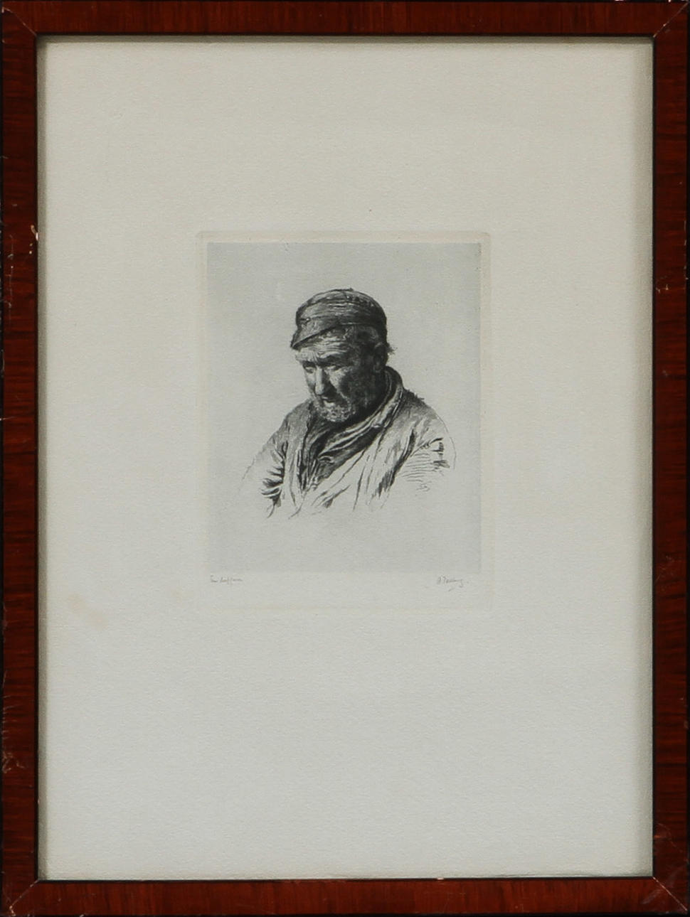 AXEL TALLBERG. Porträtt, 2 st, etsningar, sign.