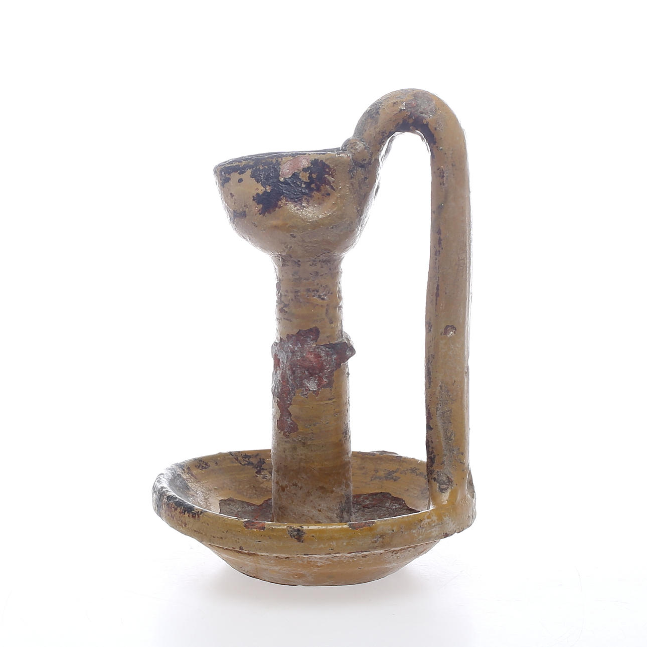 OLJELAMPA, engoberat lergods, Persisk.