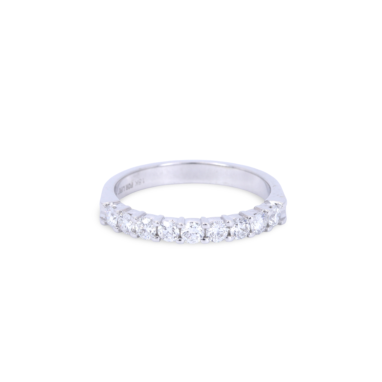 HALVEVIGHETSRING I 18KT GULD MED DIAMANTER.