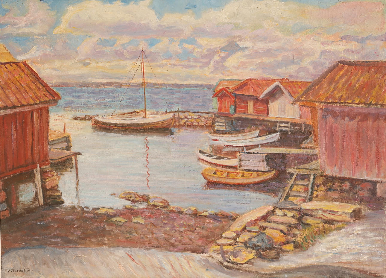 OIDENTIFIERAD KONSTNÄR, olja på duk, signerad Nordström