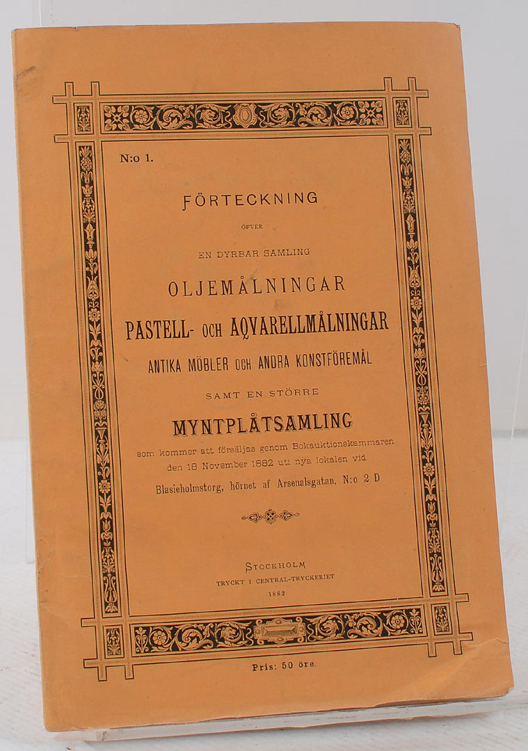 BUKOWSKIS. auktionskatalog nr 1. 1882. 24s.