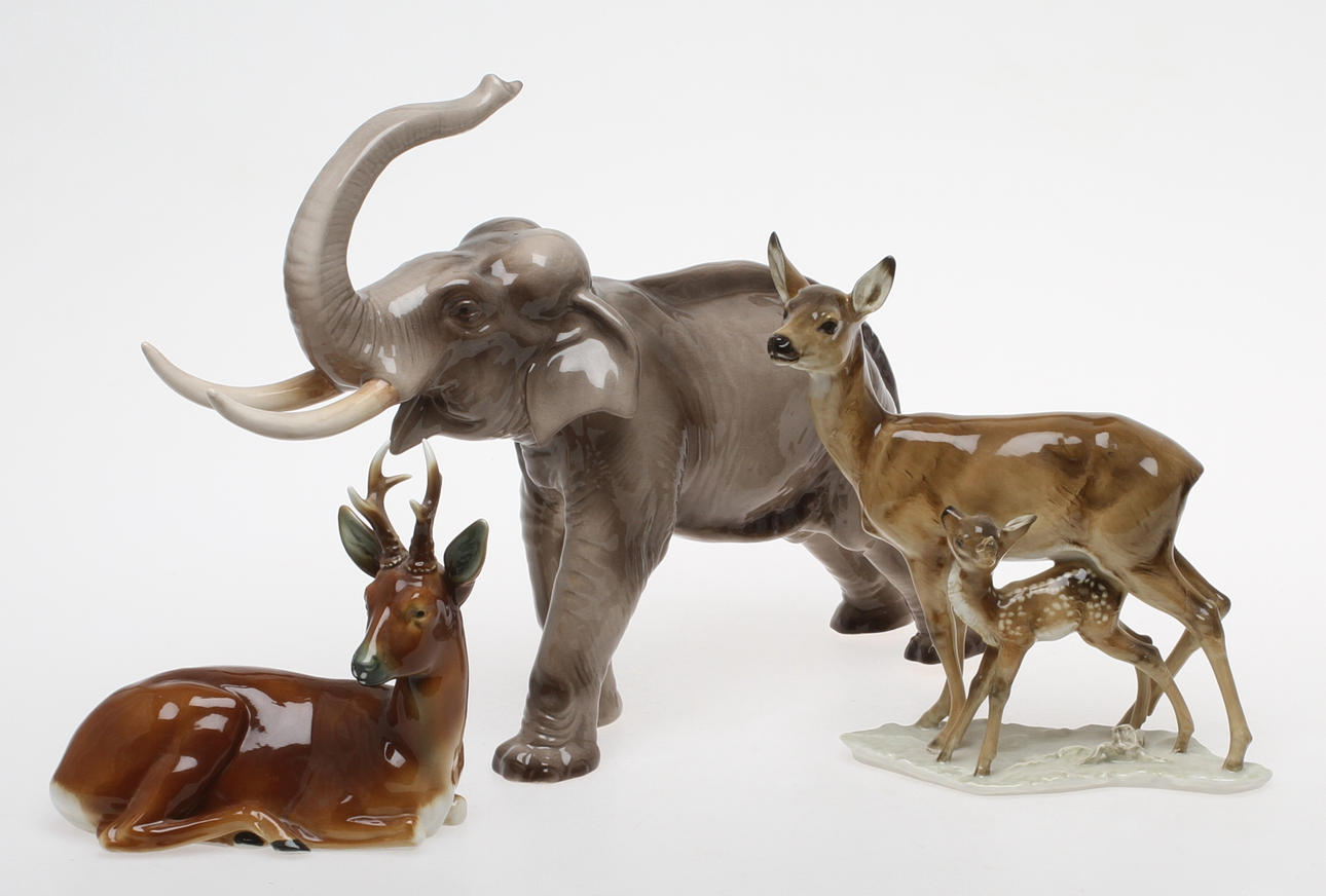 FIGURINER, 3 st, bla Hutschenreuther, 1900-tal.