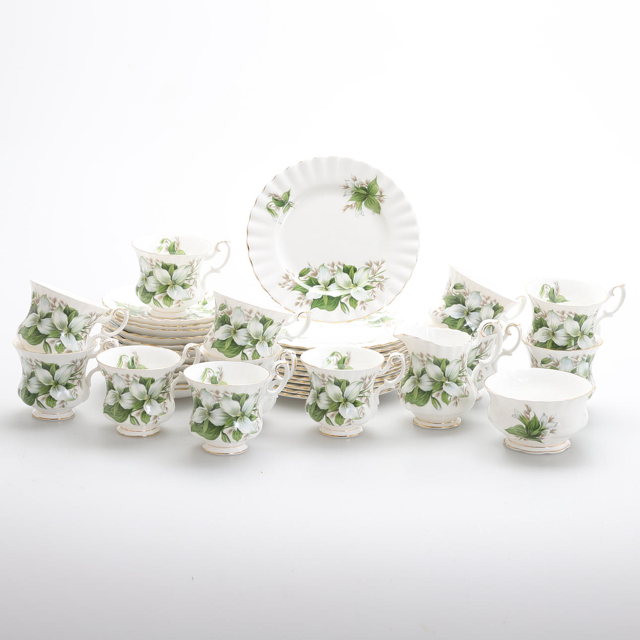 KAFFESERVIS, 26 delar, porslin, "Trillium", Royal Albert, 1900-talets andra hälft