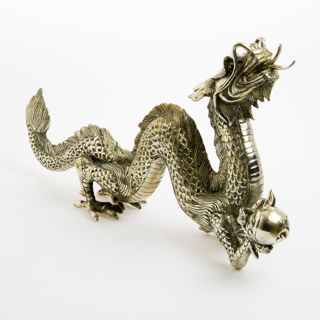 SKULPTUR, drake, försilvrad brons, samtida.