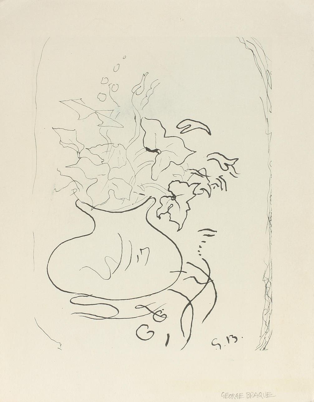 GEORGE, BRAQUE, etsning, signerat i trycket.