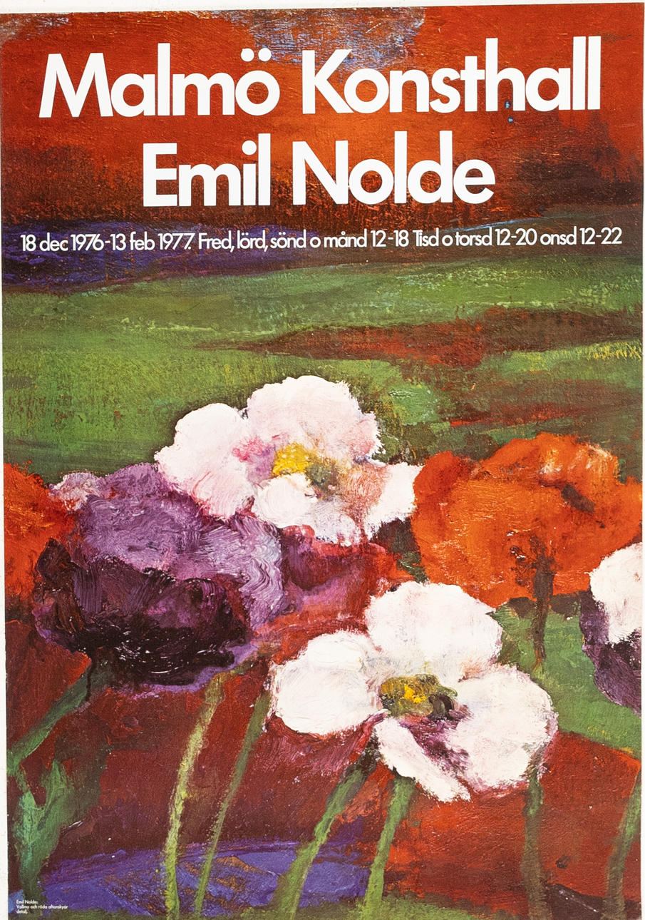 UTSTÄLLNINGSAFFISCH. Emil Nolde, Malmö Konsthall, 1976