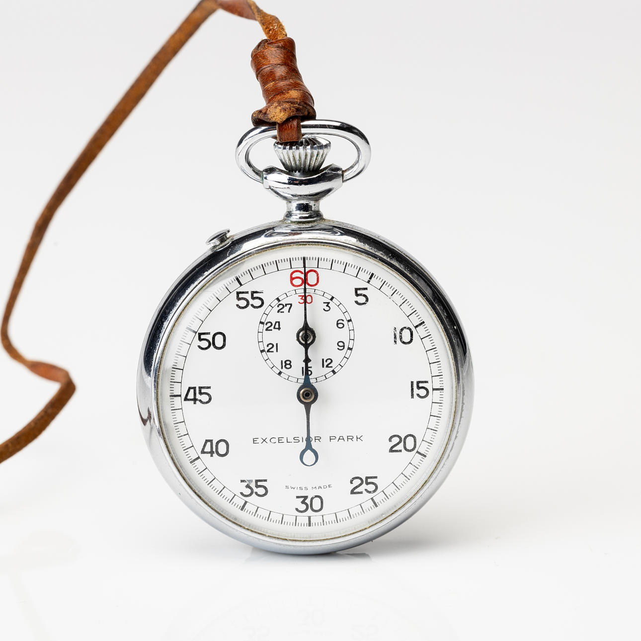 EXCELSIOR PARK, stopwatch, manual, white metal.