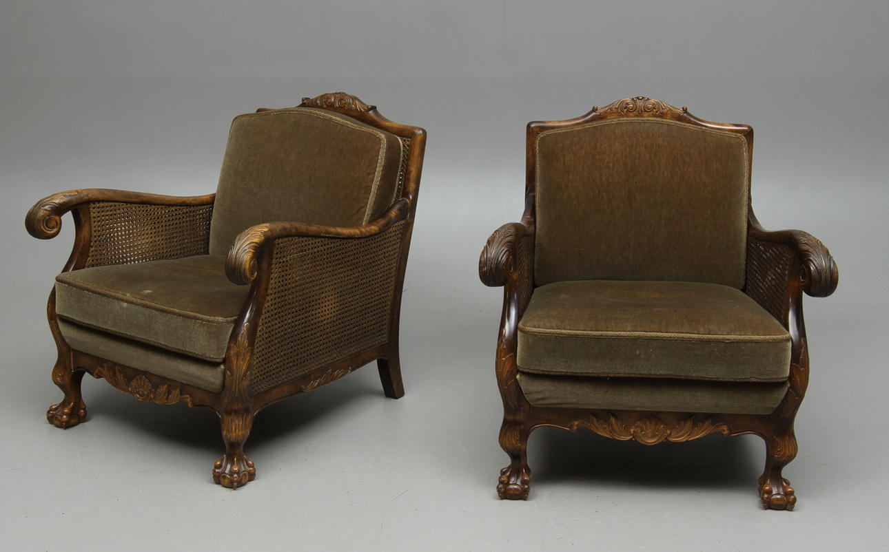 FÅTÖLJER, 1 par, Ball and Claw, 1900-tal.