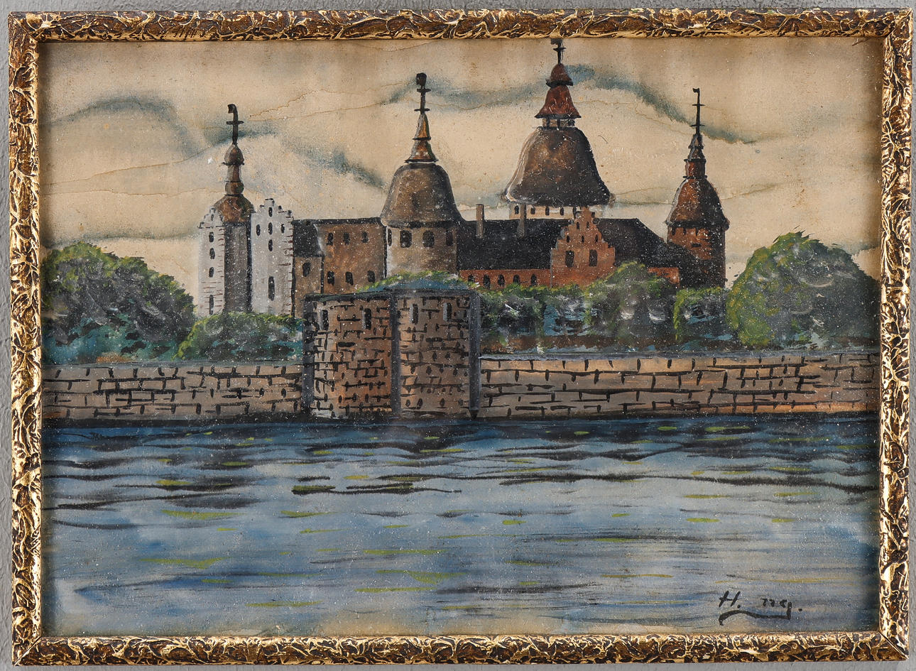 OIDENTIFIERAD KONSTNÄR, motiv mot Kalmar Slott.