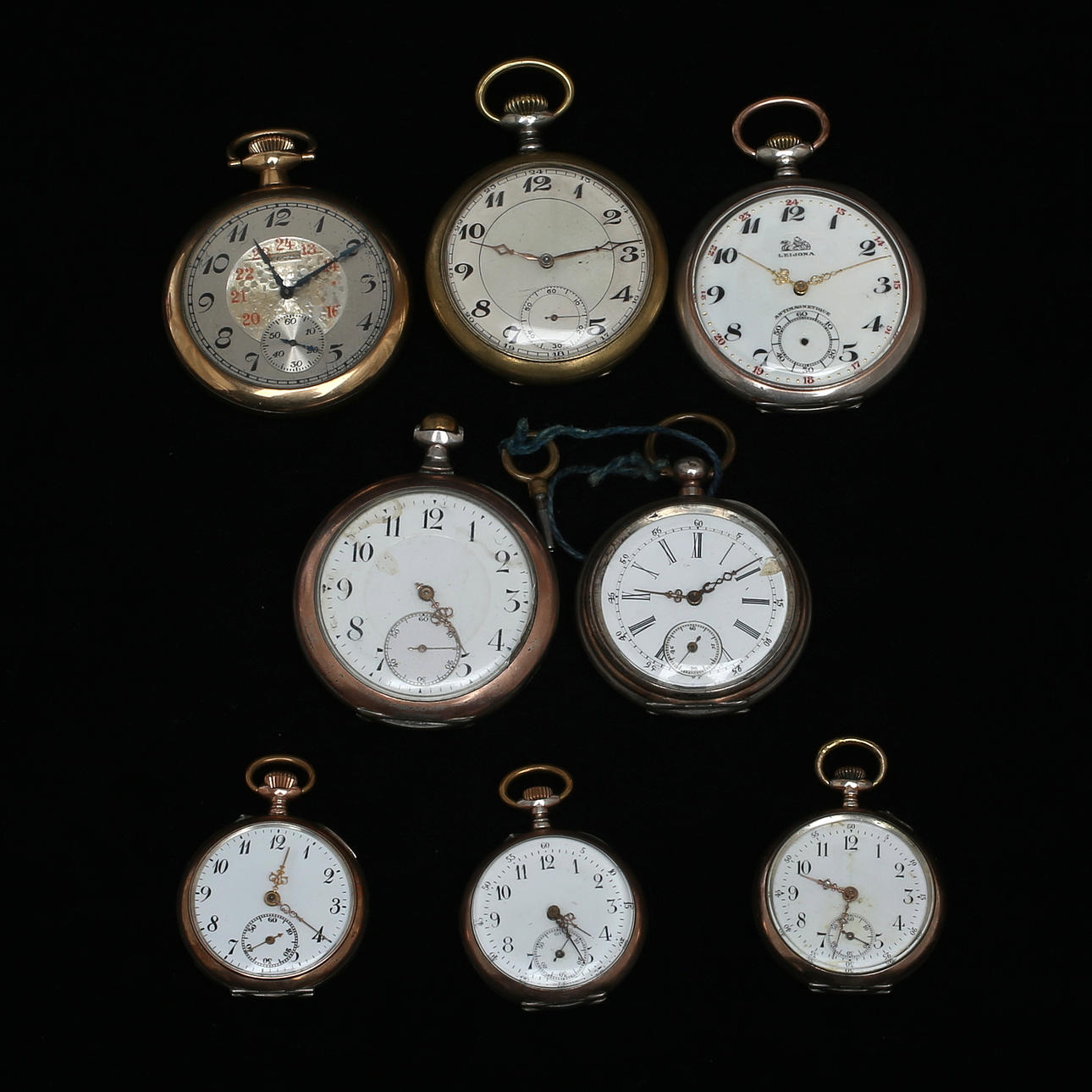 FICKUR, 8 st, bland annat märkta Leijona och Elgin, 1800/1900-tal.