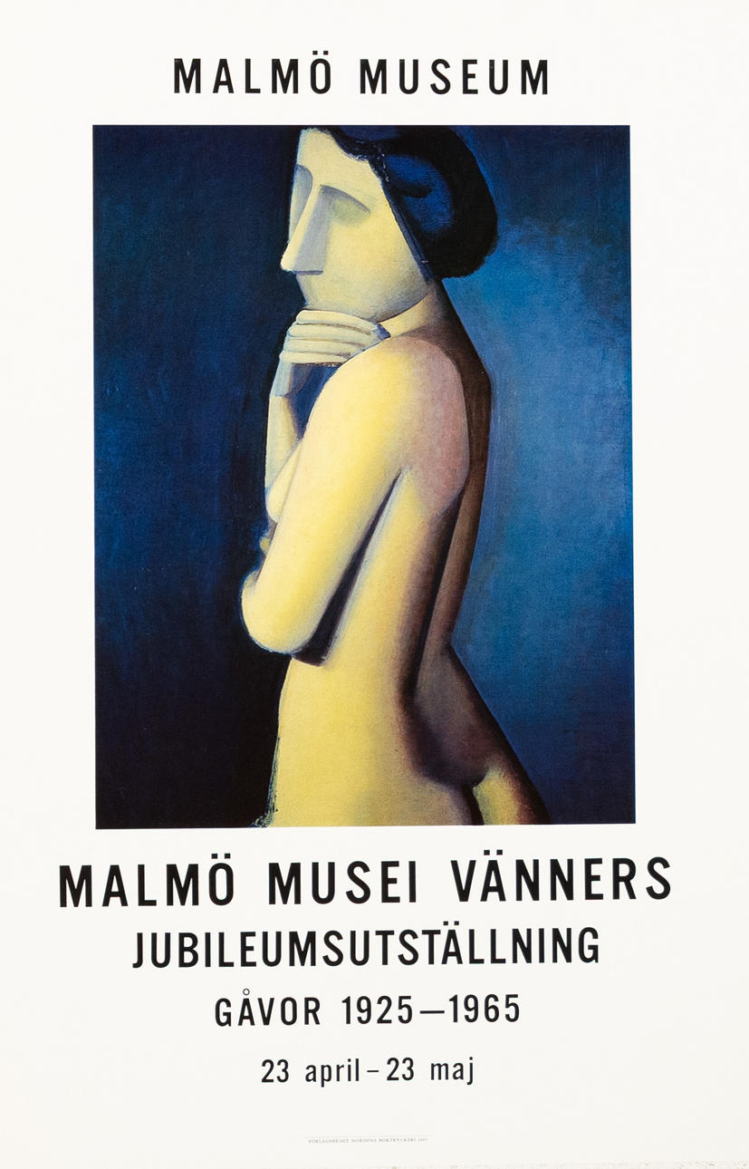 UTSTÄLLNINGSAFFISCH. Vilhelm Lundström - Malmö Musei Vänners Jubileumsutställning, 1965