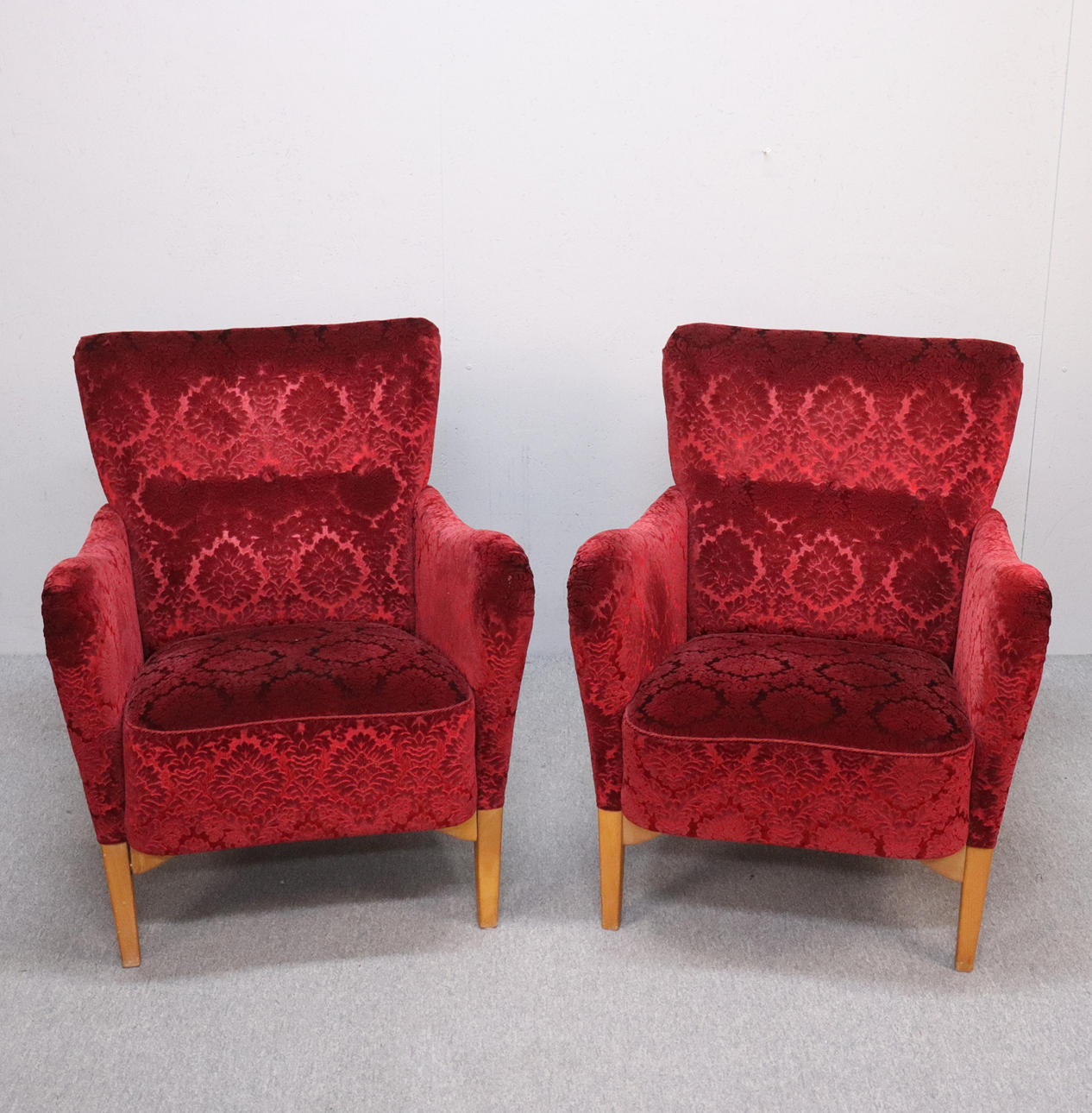 FÅTÖLJER, Lani Möbler, sammetsklädda, Swedish Modern, 1940/50-tal, 1 par