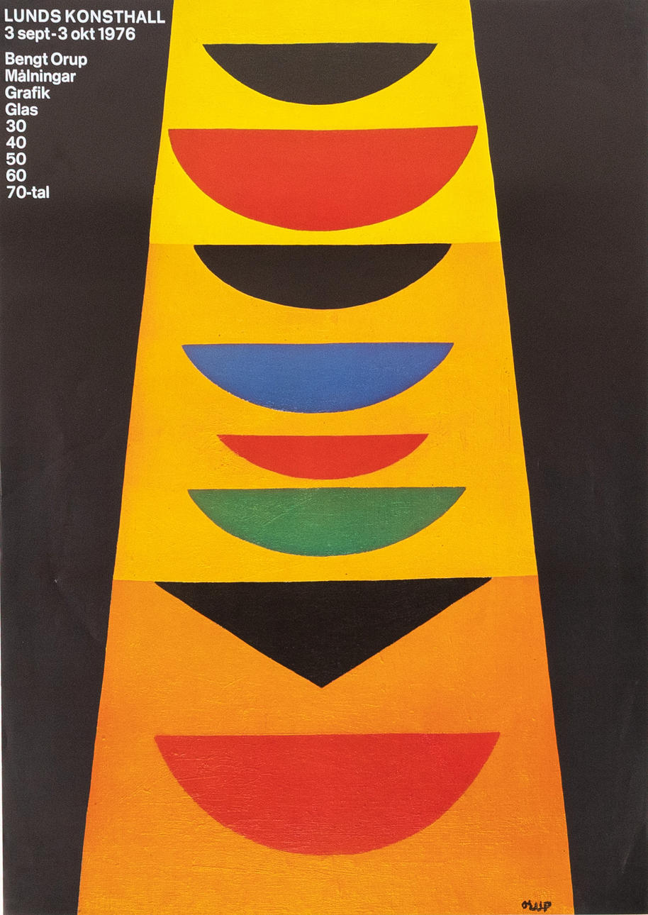 BENGT ORUP. utställningsaffisch, Lunds Konsthall, 1976