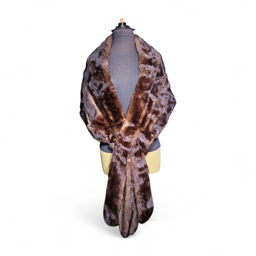 Large brown mink fur stole.