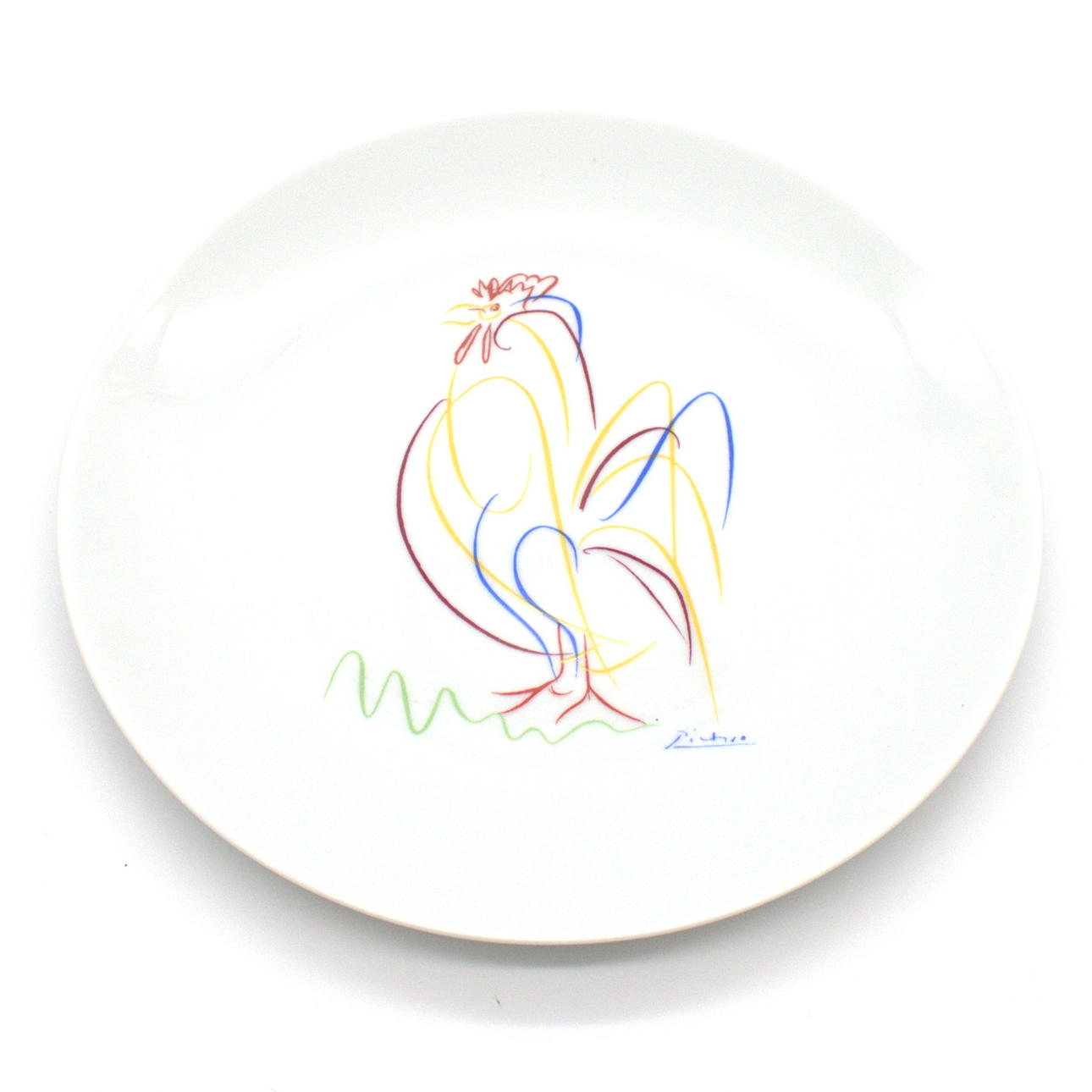 PABLO PICASSO. VINTAGE "LE COQ" VÄGGTALLRIK BESTÄLLD AV DESIGNATELJÉ LIMOGES FRÅN CA 1970