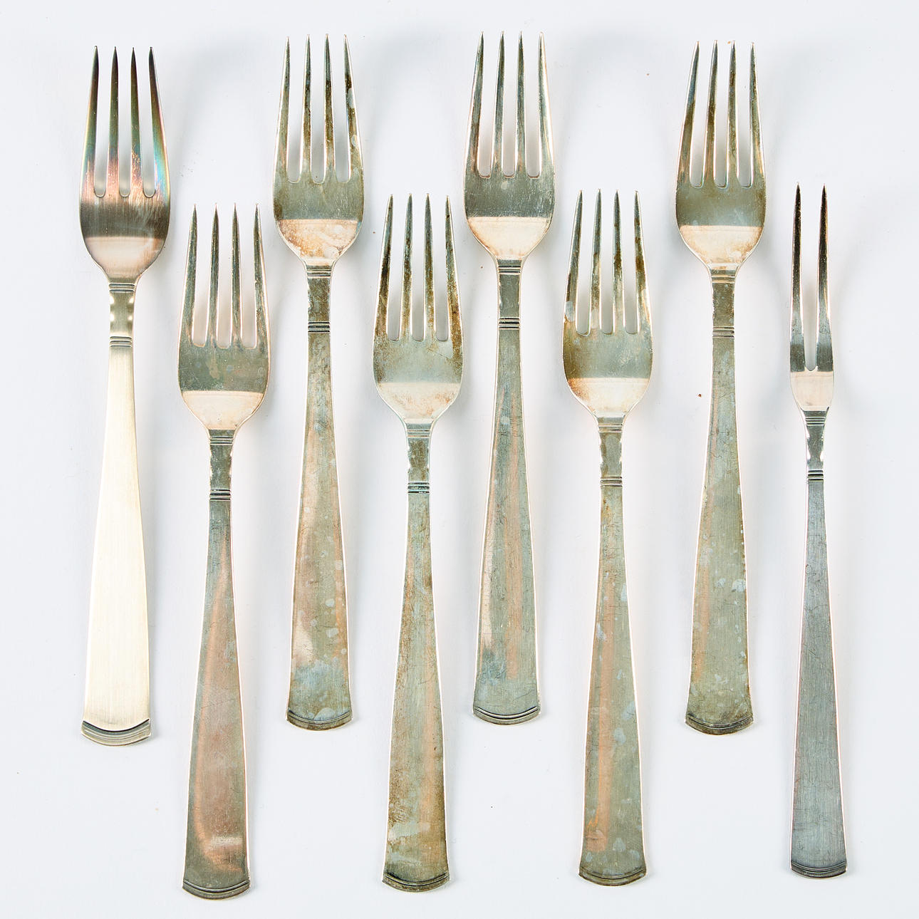 GAFFLAR. Silver, "Rosenholm", 7+1.