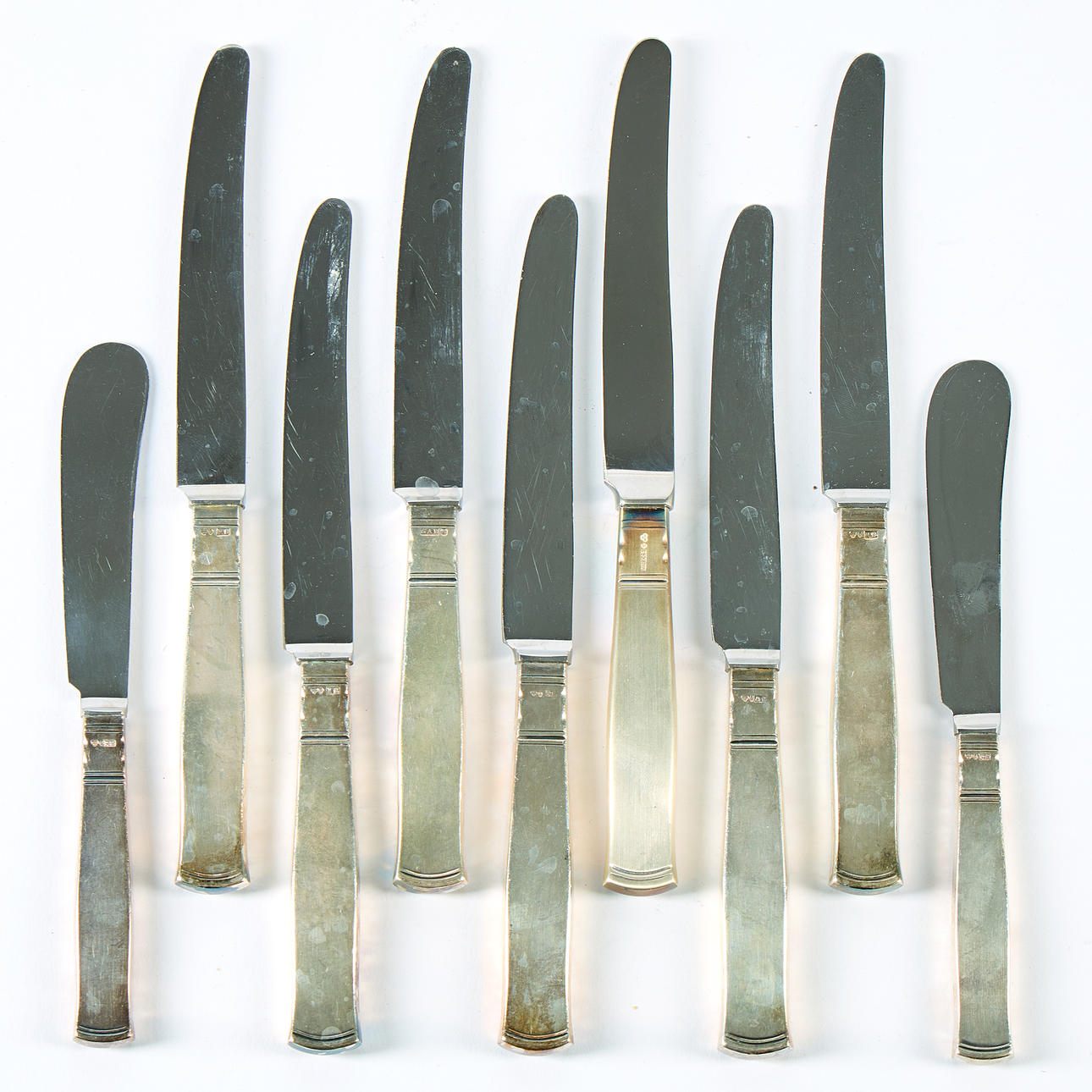 KNIVAR. Silver, "Rosenholm", 9 st.