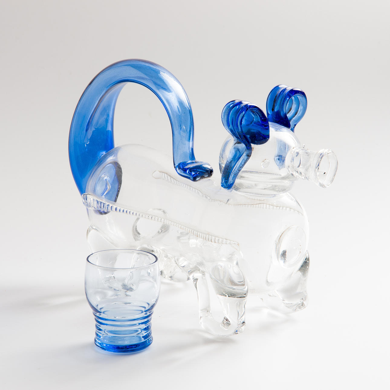 FYLLEHUND MED GLAS, 10 delar, blått/klart glas.