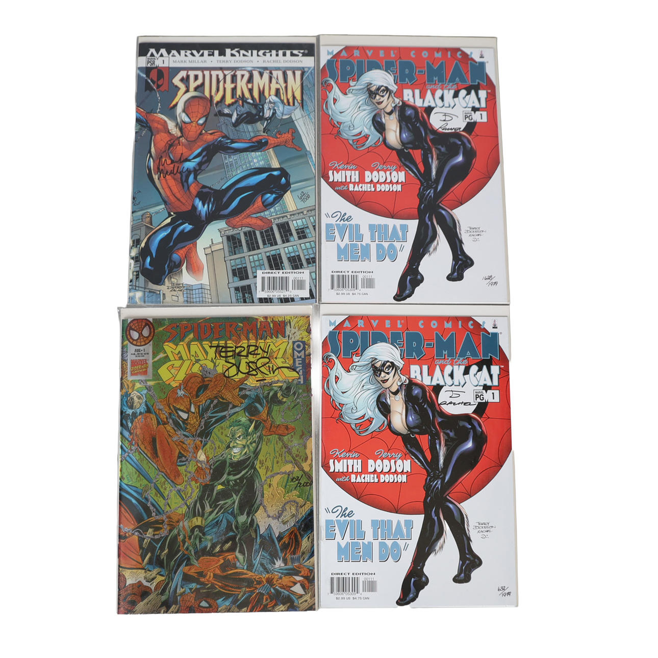 SPIDERMAN, DYNAMIC FORCES, FOUR SIGNED COMICS (4).