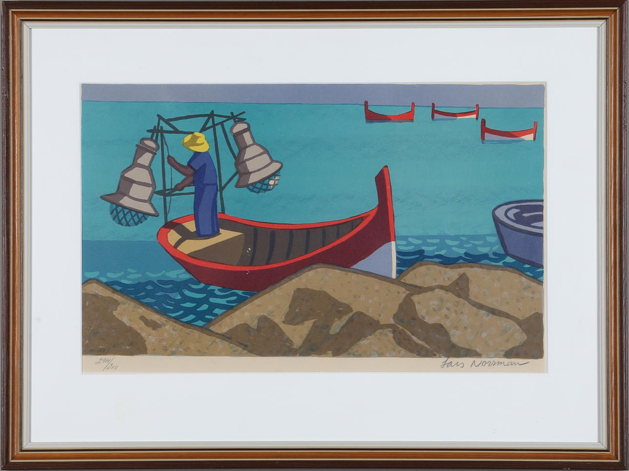 LARS NORRMAN. färglitografi, signerad och numrerad 294/310.