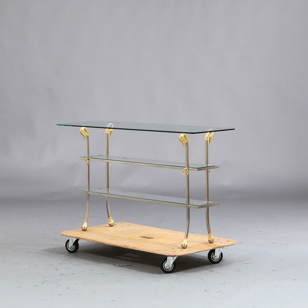 SIDEBOARD, metall och glas.