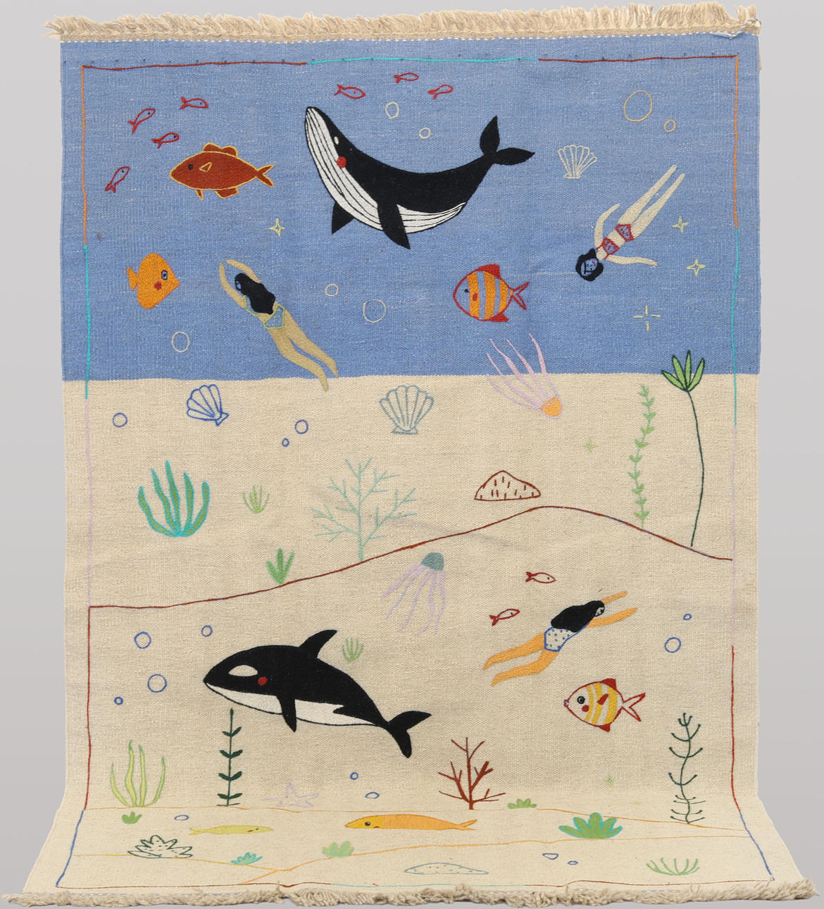 MATTA, Kelim med handbroderi, cirka 187 x 125 cm