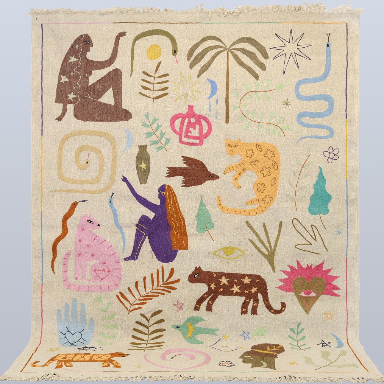 MATTA, Kelim med handbroderi, cirka 228 x 171 cm