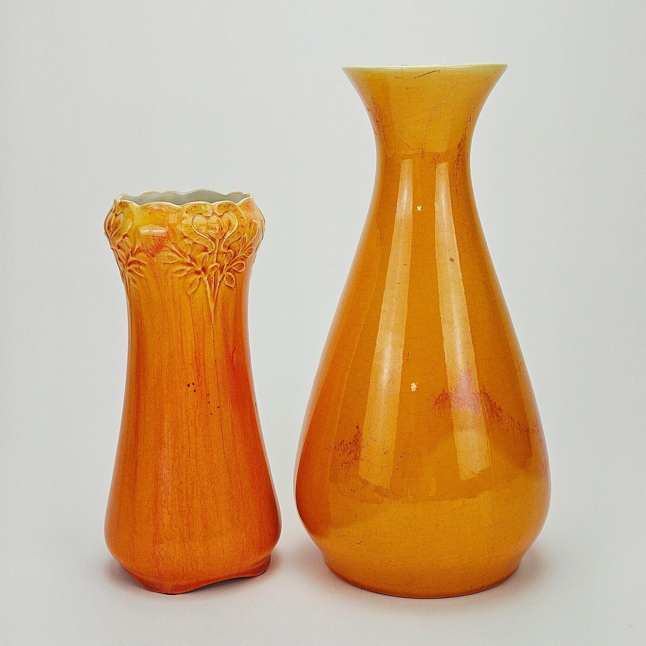 VASES, 2 pcs, earthenware, Rörstrand, early 20th century.