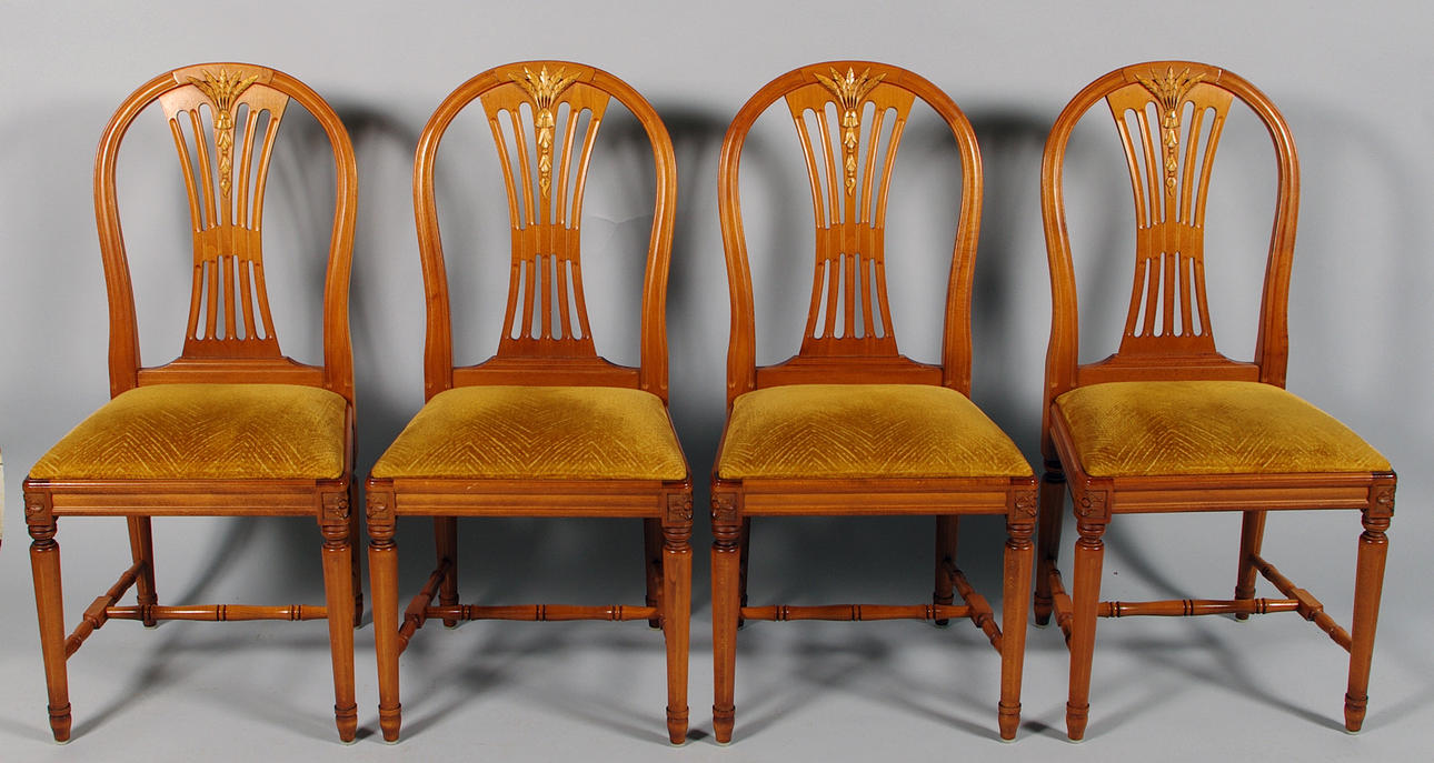 STOLAR, 4 stycken, mahogny, gustaviansk stil.