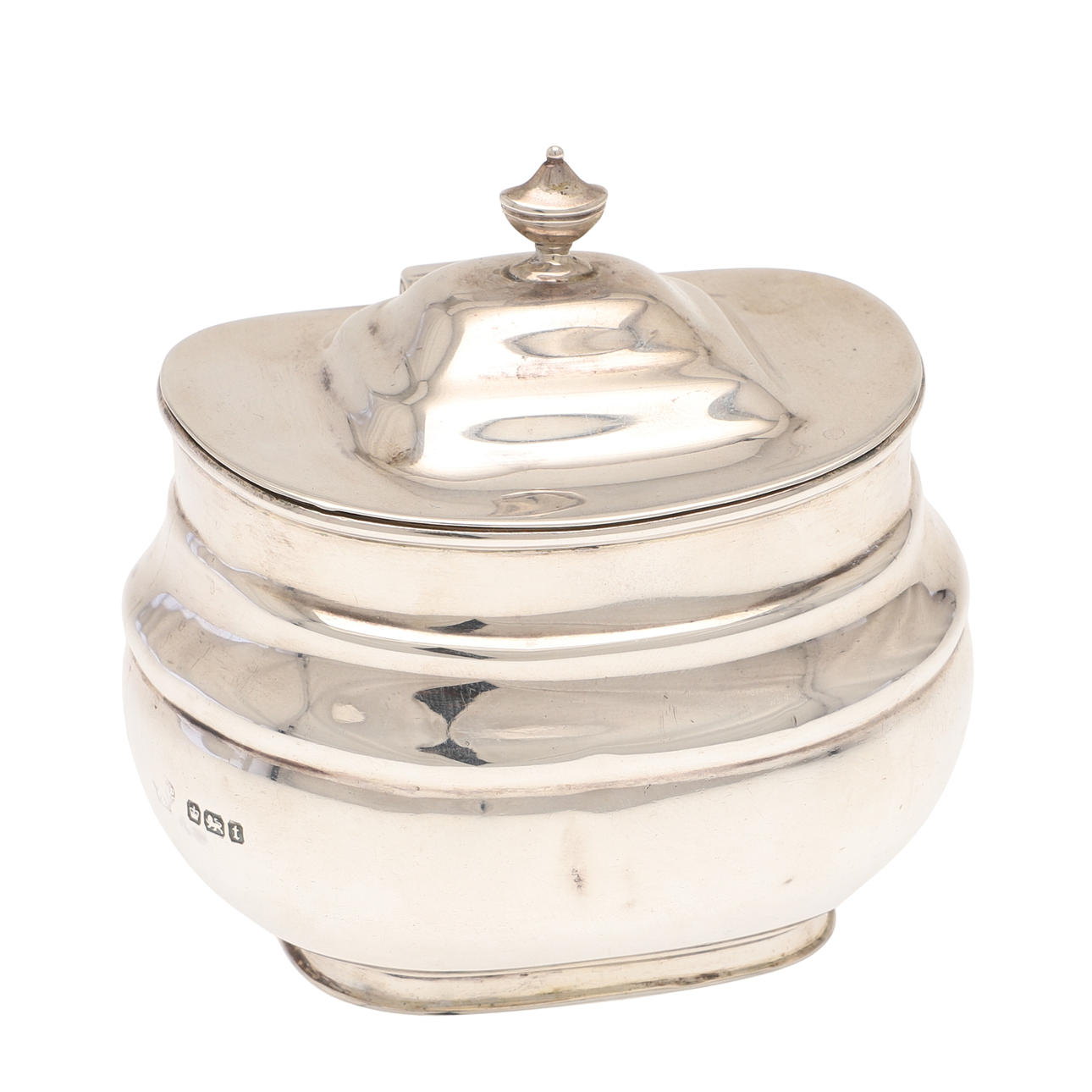 AN EARLY GEORGE V SILVER CADDY.