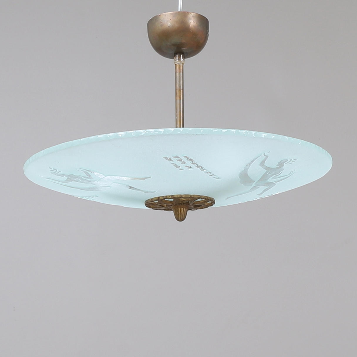 TAKLAMPA, glas, 1940-tal.