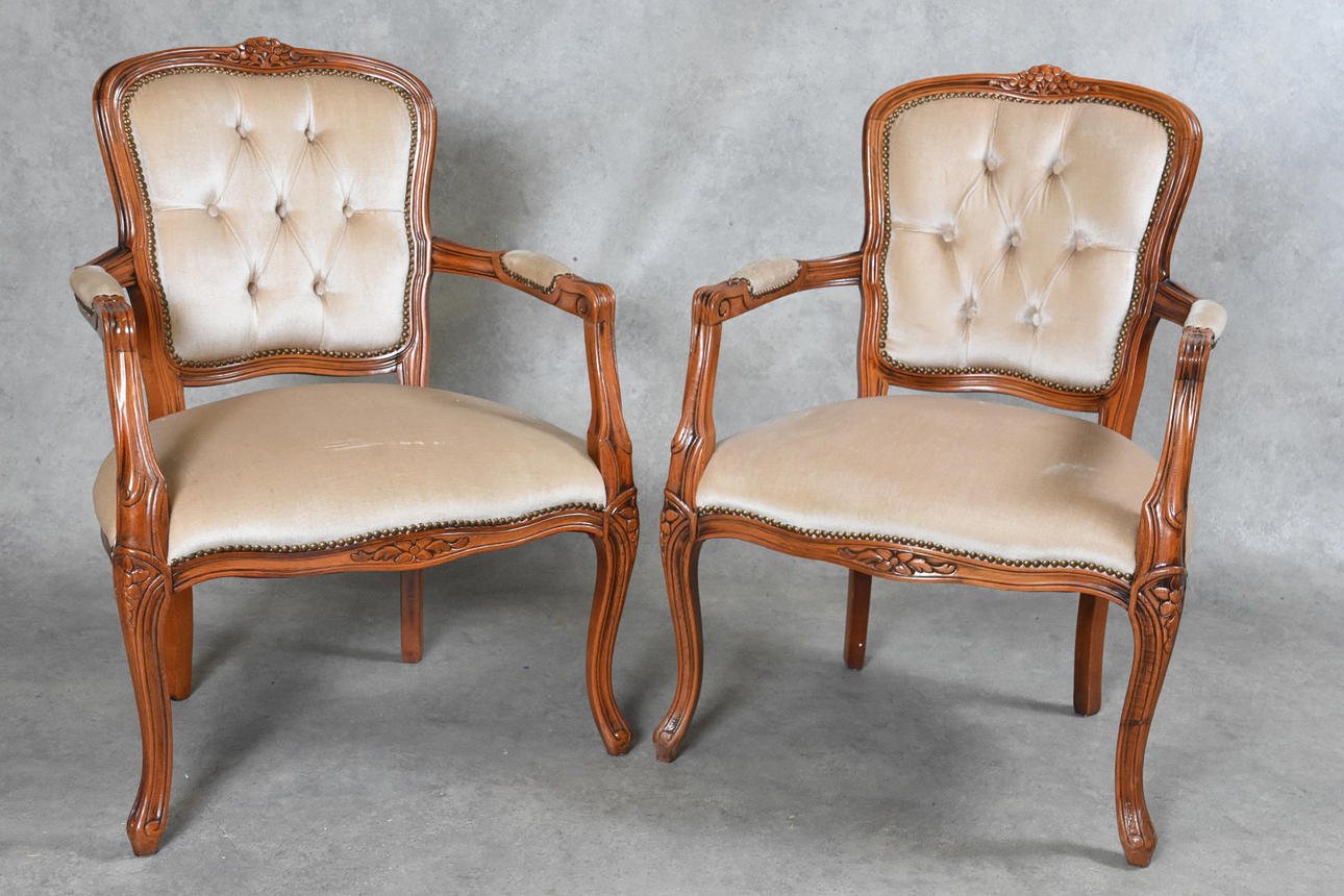 KARMSTOLAR 1 par rokokostil, 1900 tal.